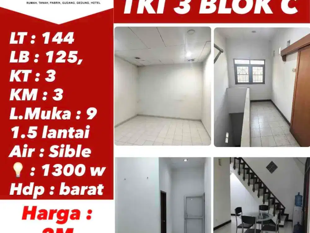 Dijual rumah lokasi strategis di TKI 3 blok C Bandung
