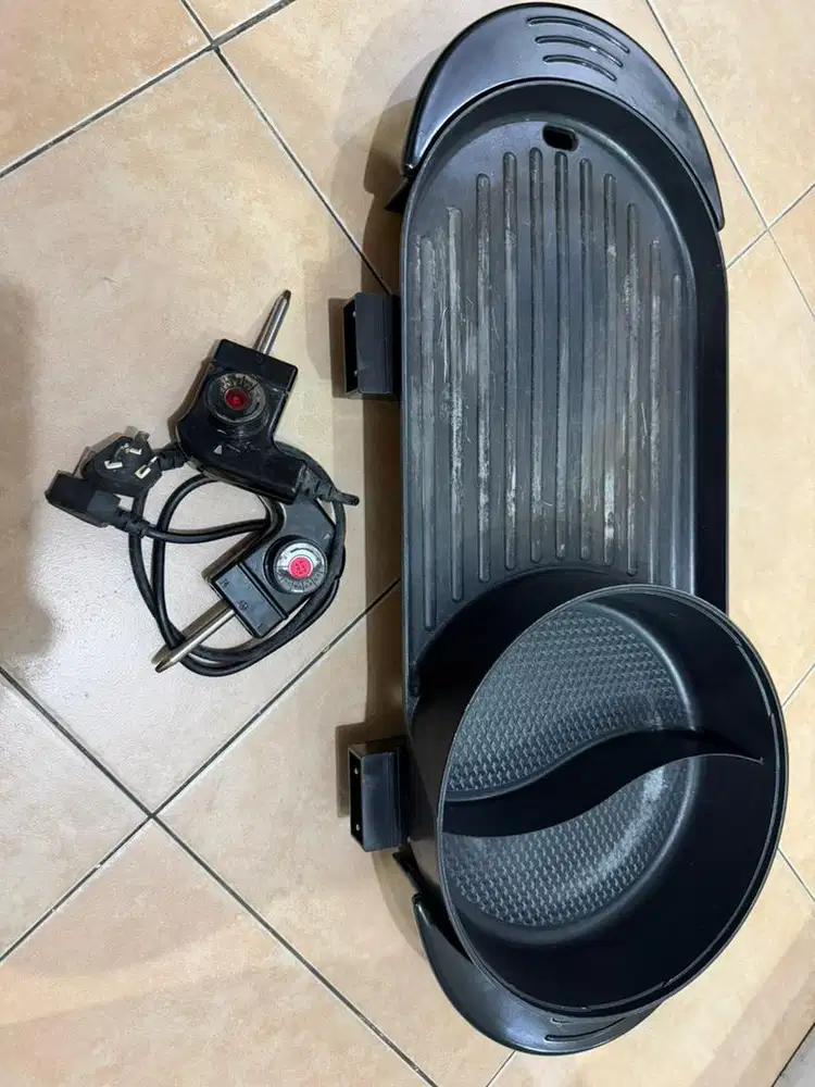 Preloved Panci Elektrik Steamboat Shabu 2 in 1 Electric Grill Oval