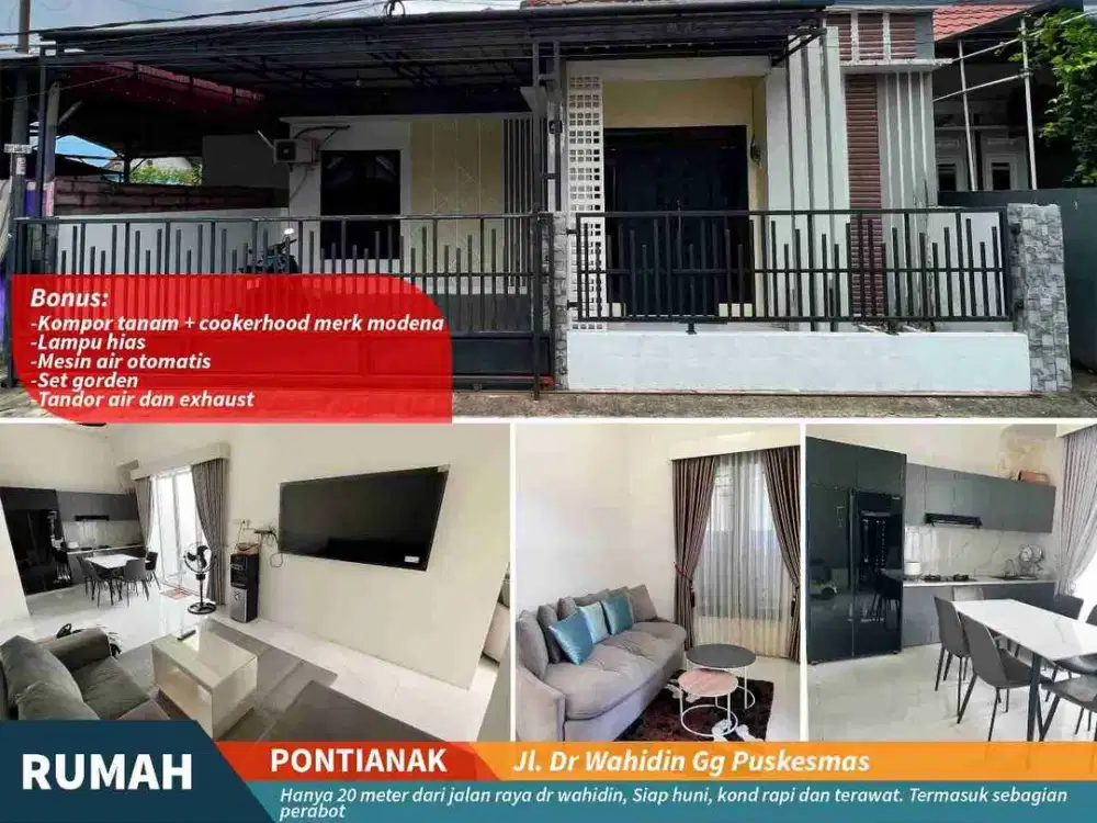 rumah secondary siap huni rapi dan terawat di jalan puskesmas dr wahidin kota baru pontianak