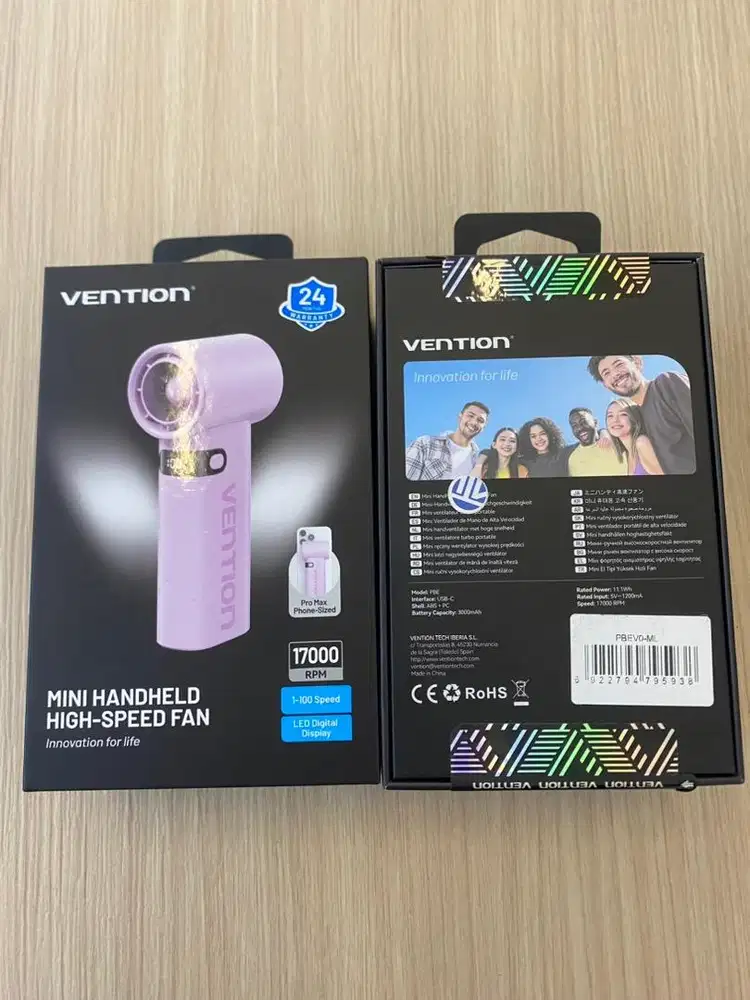 Kipas Vention Mini With Led Display Purple (PBEV0)