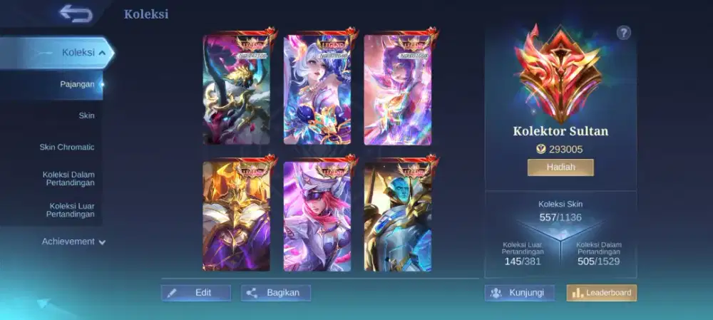 Dijual akun mobile legends
