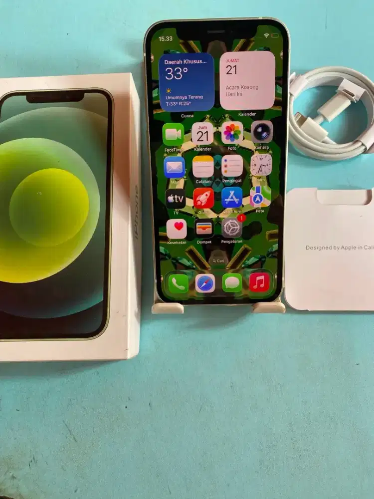 Iphone 12 mini 128gb green inter all operator fullset mulus normal