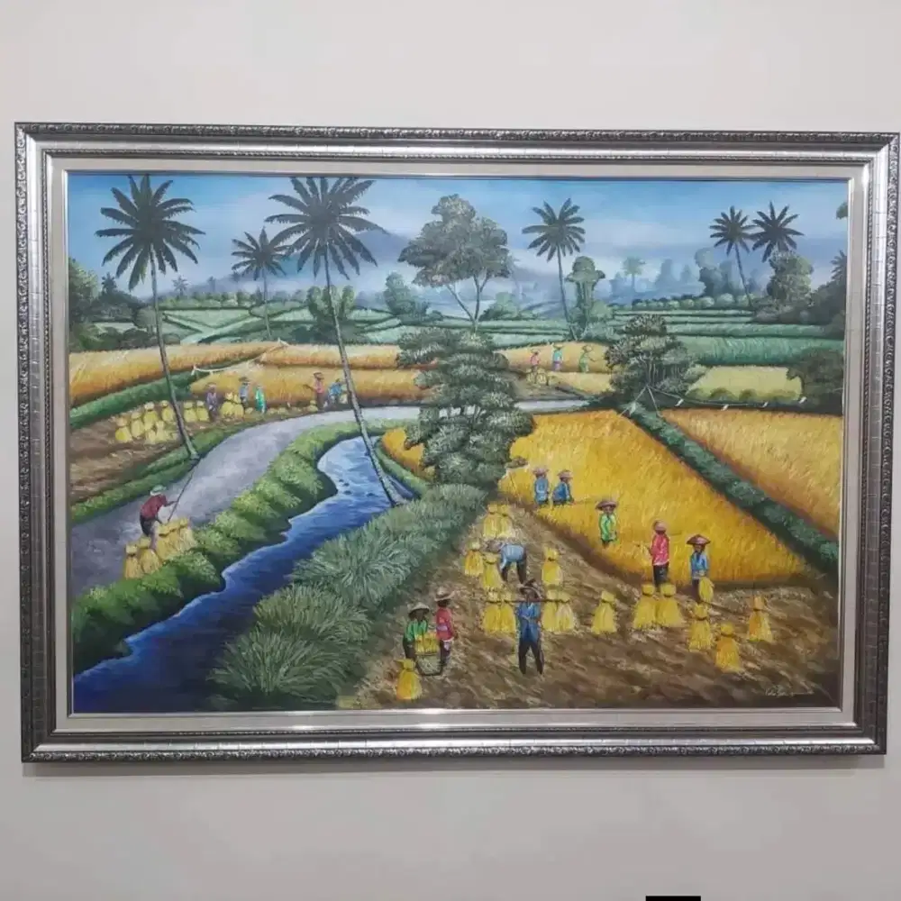 Dijual lukisan kanvas pemandangan 90x130 cm