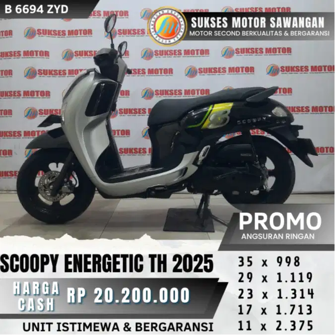 DP 600 CASH KREDIT HONDA NEW SCOOPY ENERGETIC TH 2025 UNIT BERGARANSI