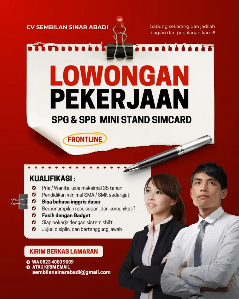Need frontliner telkomsel