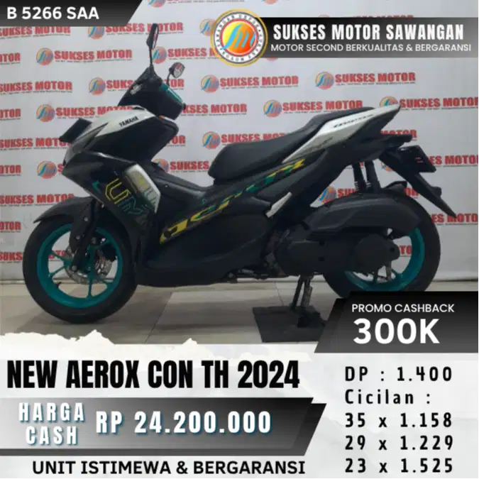 CASHBACK 300 RIBU YAMAHA NEW AEROX CON TH 2024 UNIT MULUS BERGARANSI