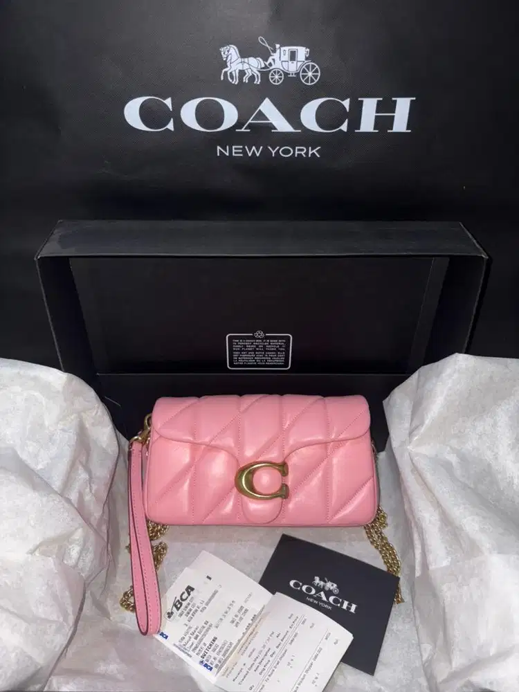Coach tabby bag 19 quilt leather pink