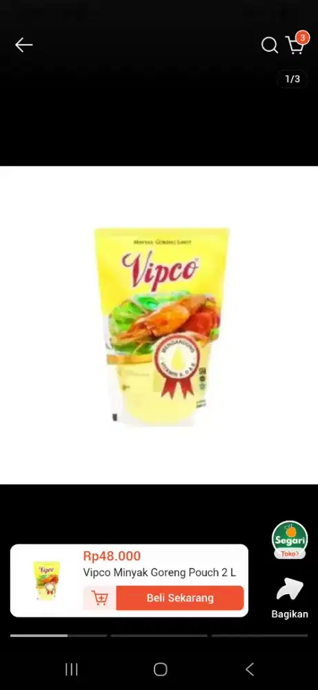 Minyak goreng 3 pcs ( 2L) 100 ribu aja