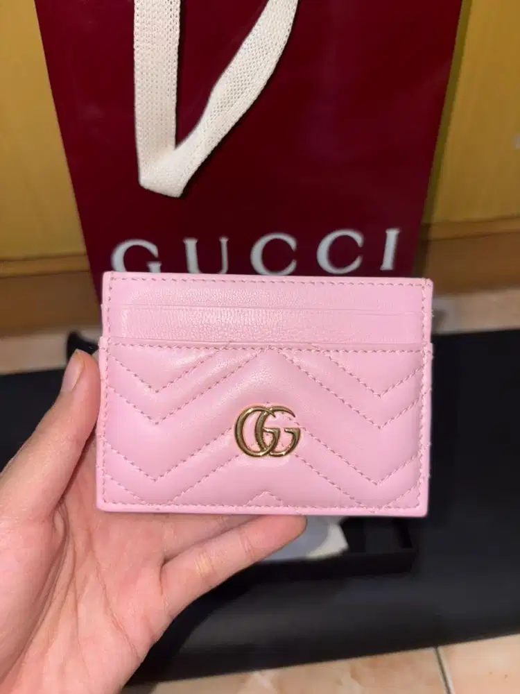 Card case card holder gucci marmont pink