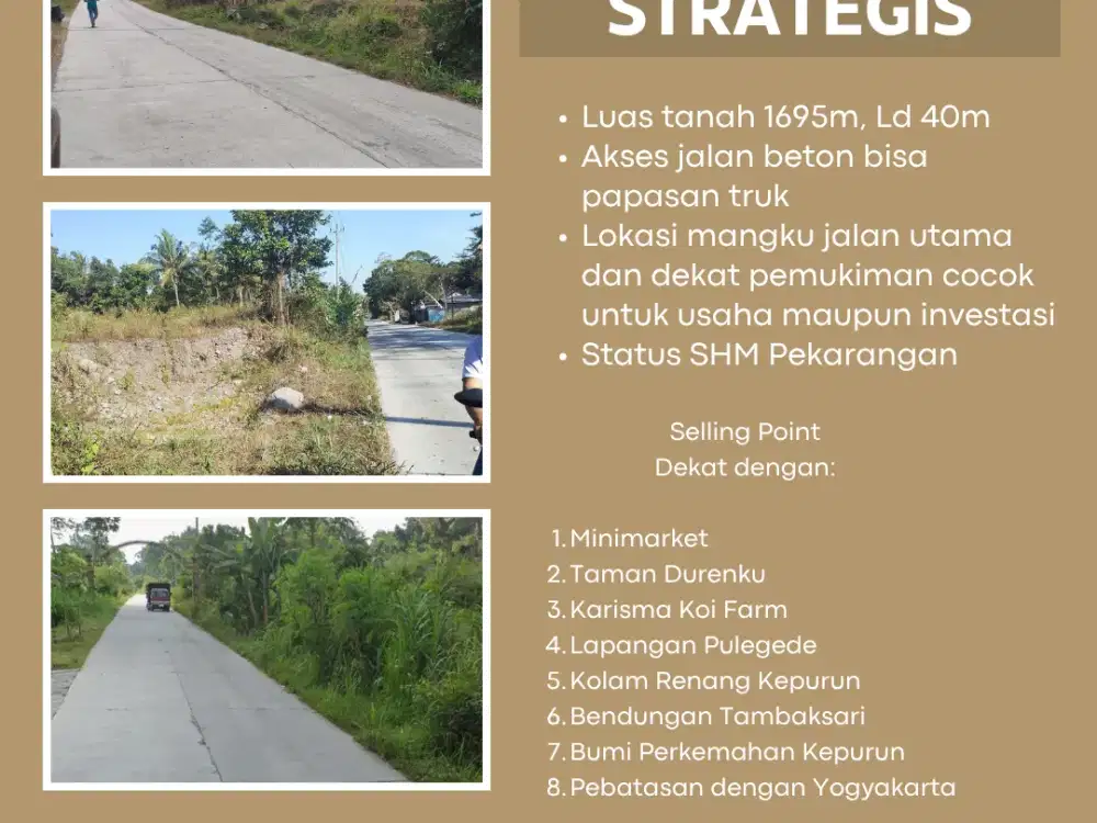 Pekarangan Murah Kemalang Perbatasan Jogja