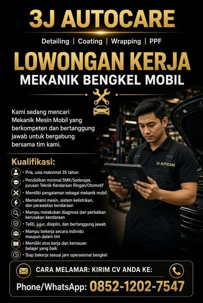 LOWONGAN KERJA MEKANIK MESIN DAN MEKANIK CUCI