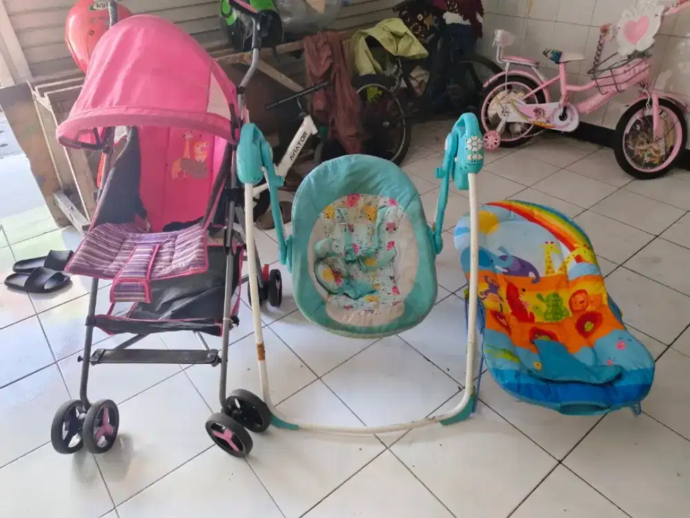 Stroler, ayunan, genjotan bayi, kasur bayi