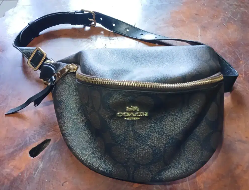 Tas selempang/waist bag pria Merk COACH ASLI ORIGINAL ELEGANCE TEBAL