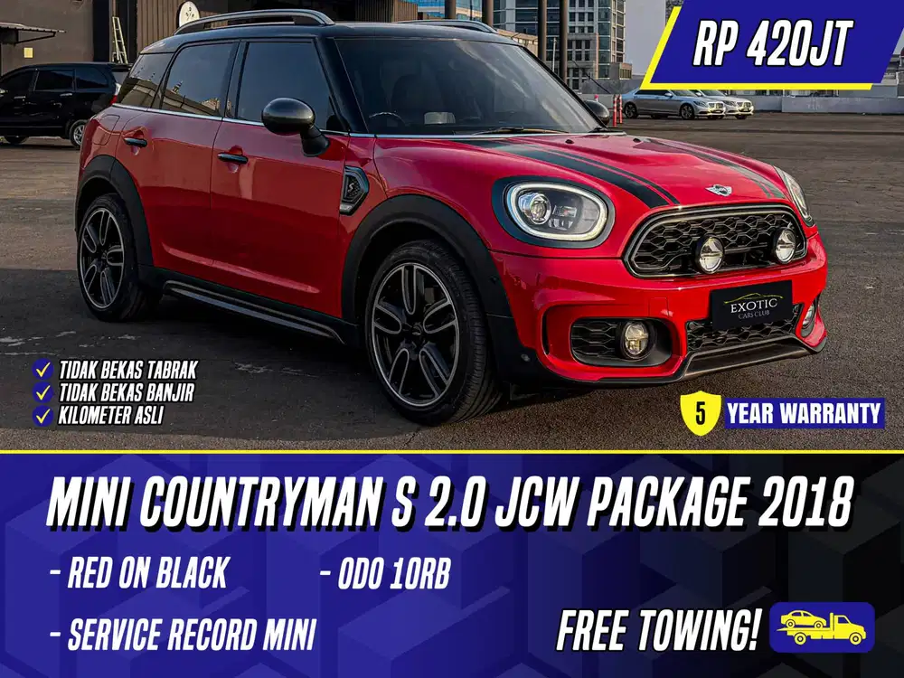 [ GARANSI 5TH ] Mini Countryman S 2.0 JCW 2018 Red Black Merah Cooper