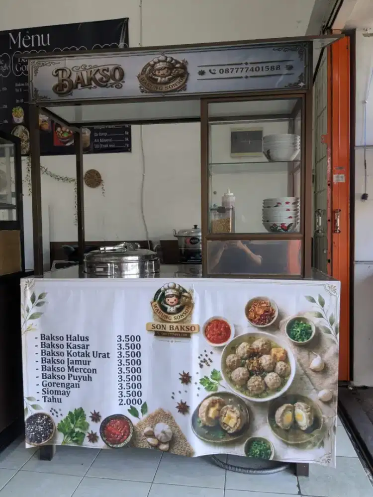 dijual cepat rombong bakso