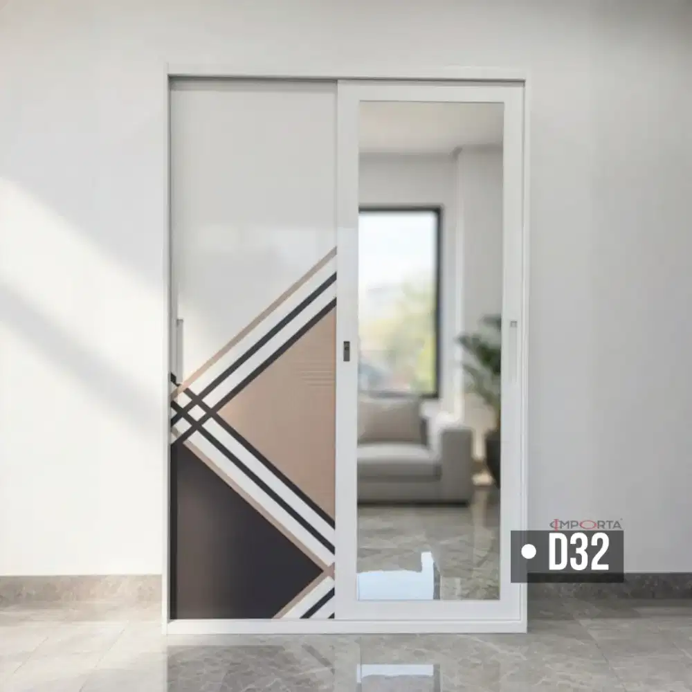 Lemari Pakaian Besi Pintu Sliding 2 Pintu Importa OKELO D32