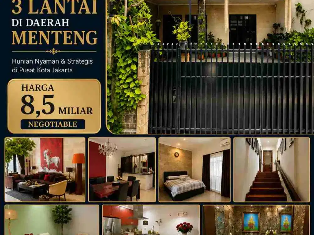 Dijual Rumah cozy 3 lantai di daerah Menteng