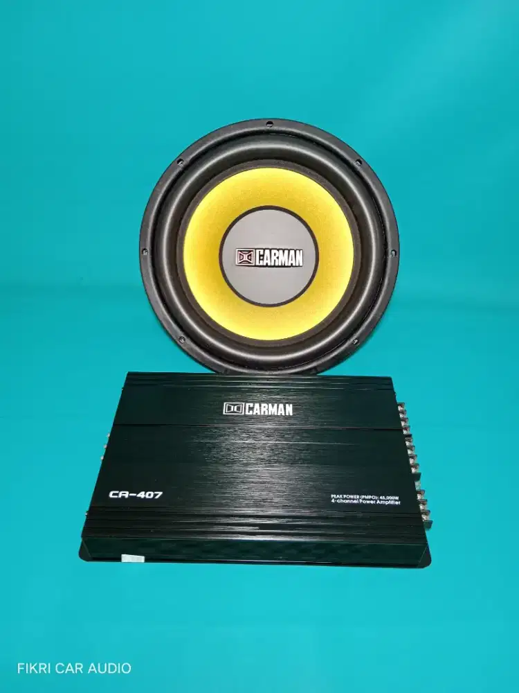 Ples Pasang Power CARMAN CA-407 4Chanel & Subwoofer CARMAN CM-1278 12