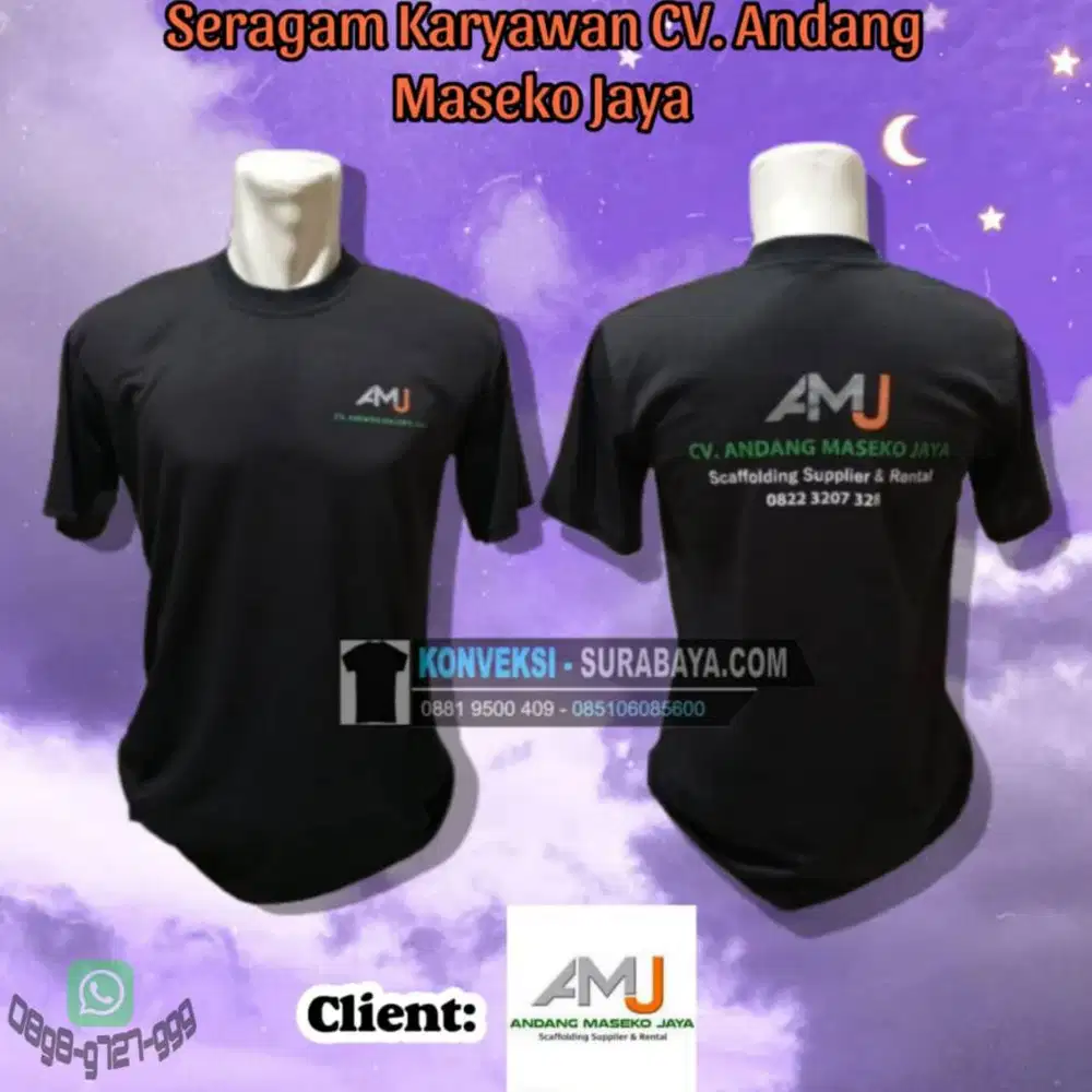Custom Kaos Seragam CV Surabaya – Nyaman & Kualitas Terjamin