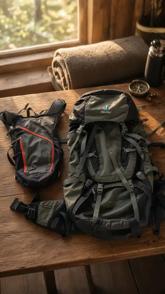 Deuter  45+10 & Hydropack Eiger Pmaker 10 (Kondisi Terawat 90%)