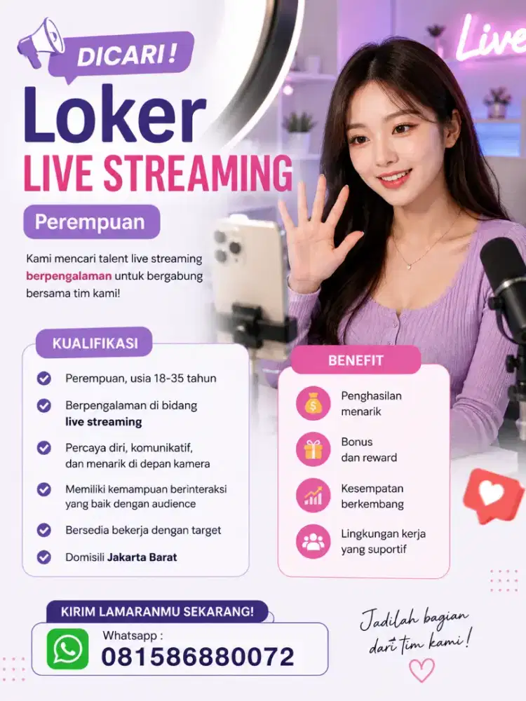 Lowongan pekerjaan live streaming