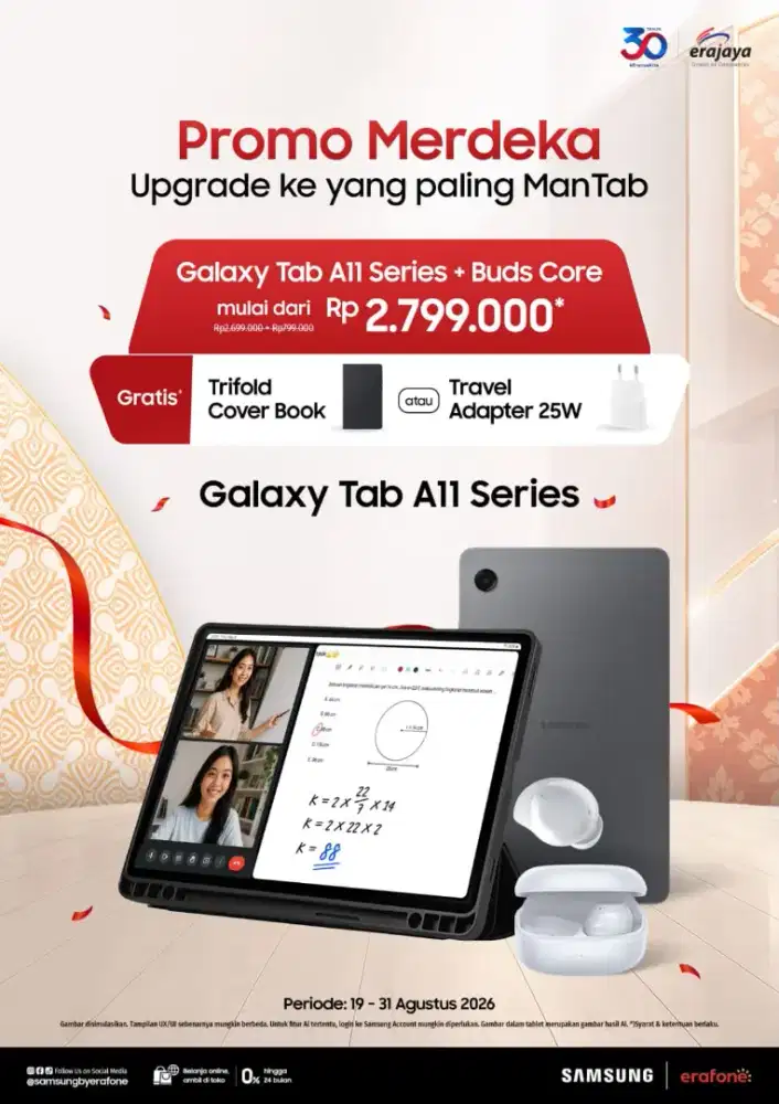 Promo Samsung Galaxy Tab A11, cicilan cukup pakai KTP bunga 0%