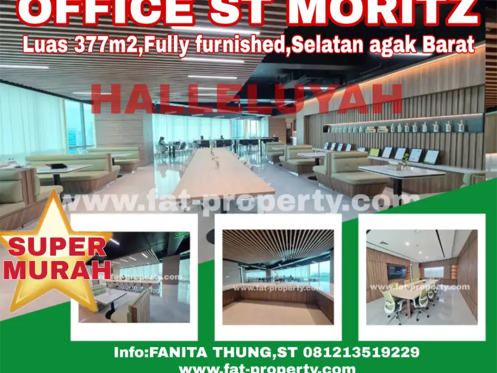 MURAH!Disewakan office space di ST MORITZ,Lippomal Puri,JakBar 377m2 fully furnished