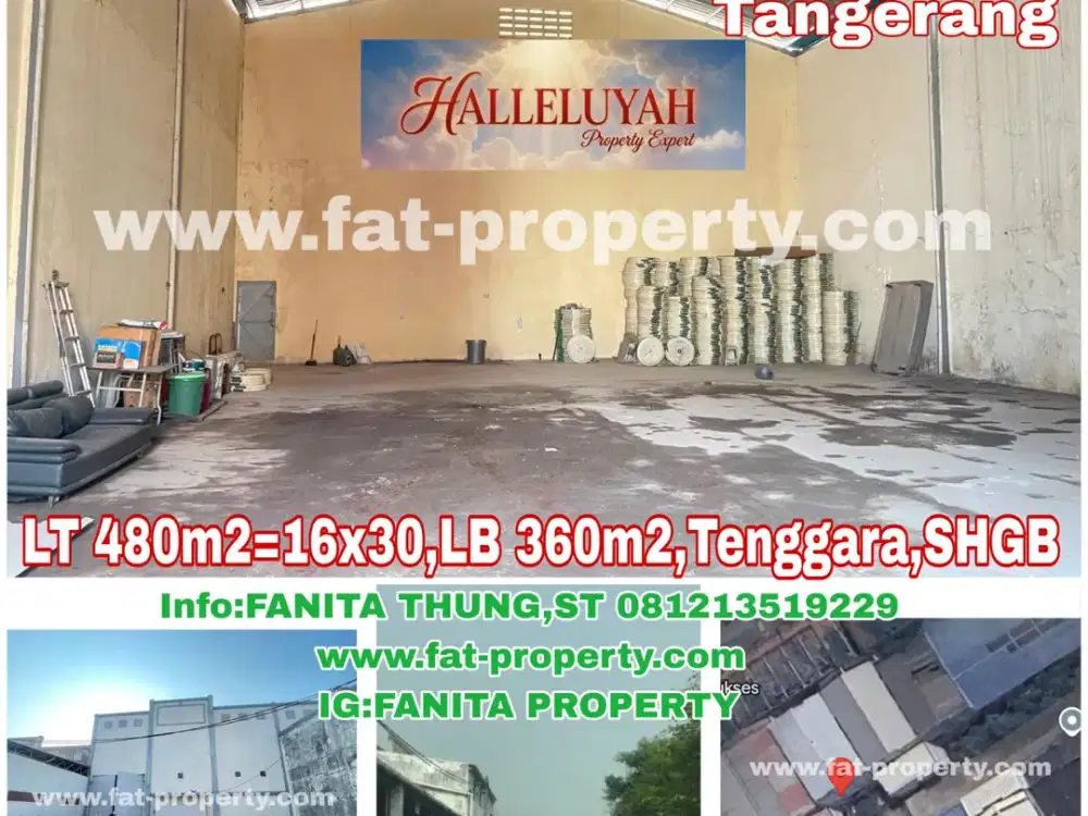 SUPER MURAH!Dijual gudang di Dadal Kosambi,Tangerang LT480m2 LB360m2,Tenggara,SHGB