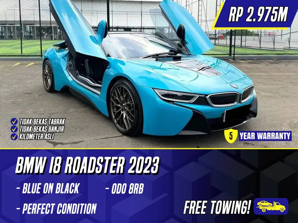 BMW i8 Roadster 2023 NIK 2021 Blue on Black Biru i 8