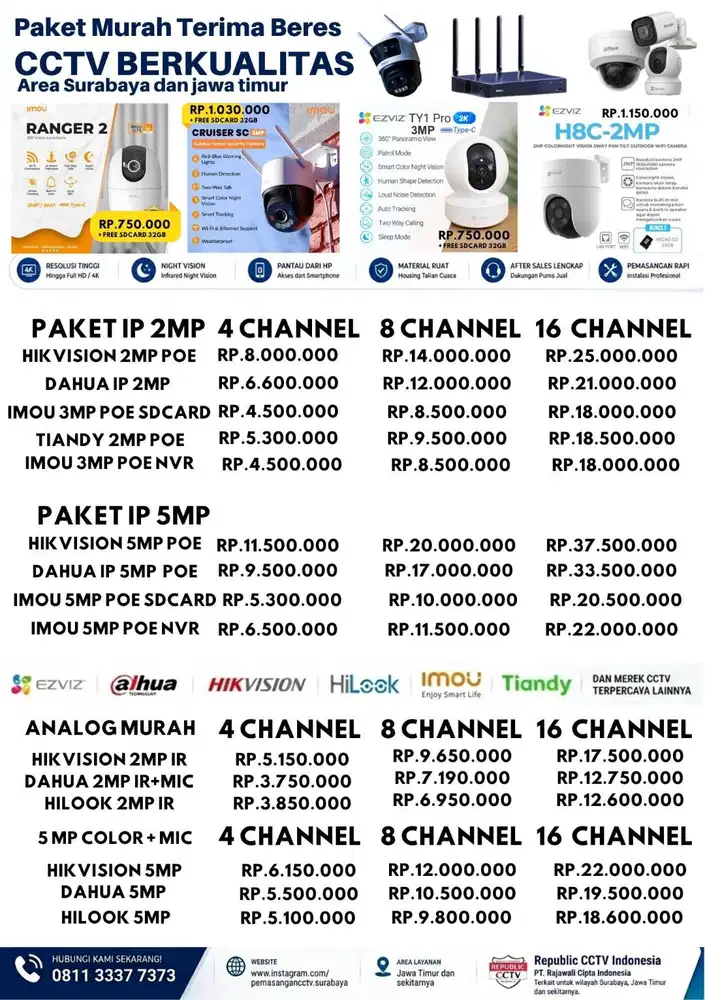 JASA PEMASANGAN CCTV AREA SURABAYA DAN JAWA TIMUR