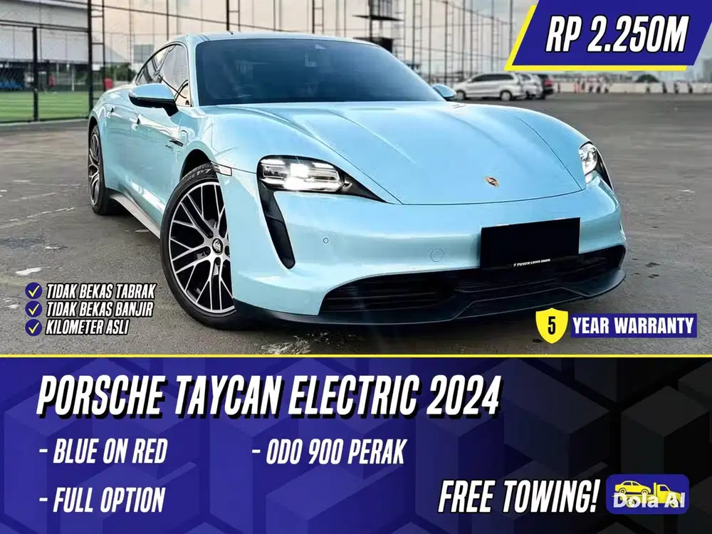 Porsche Taycan Electric EV 2024 NIK 2023 Blue on Red Biru Taican