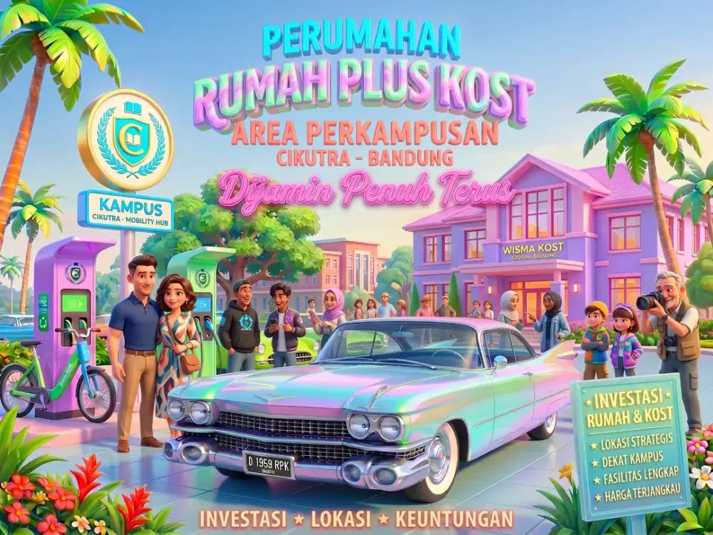 JUAL RUMAH + KOST DI CIKUTRA, JL. PAHLAWAN, SUCI, BANDUNG KOTA.