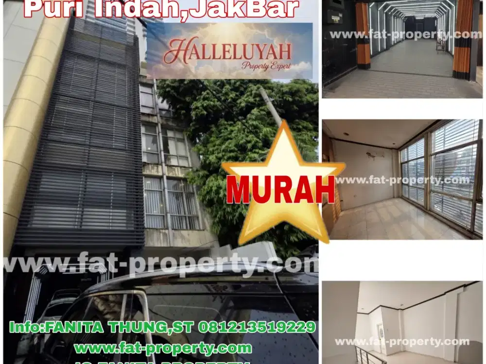 MURAH!Dijual ruko bagus di Jl Pesanggrahan Ry,Puri Indah,JakBar LT52m2 LB208m2,Barat,SHGB