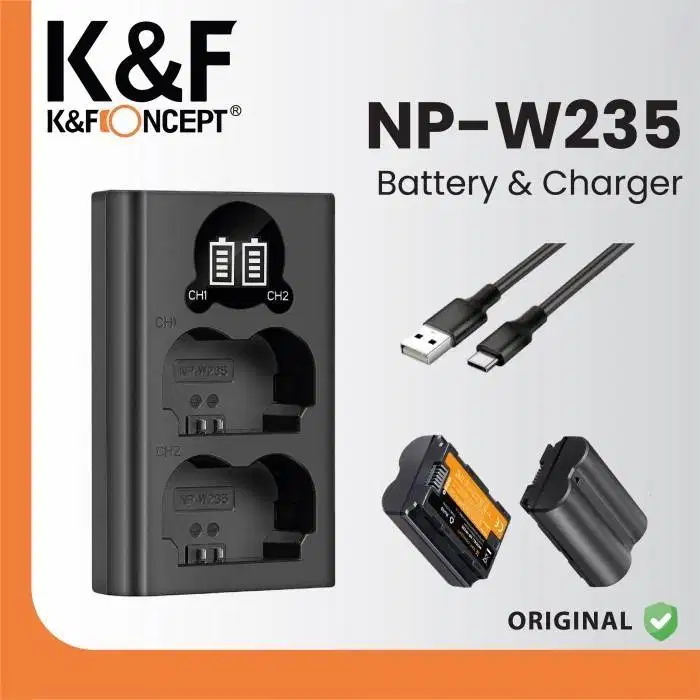 (NEW) K&F Concept NP-W235 Battery NP W235 Charger for Camera Fujifilm