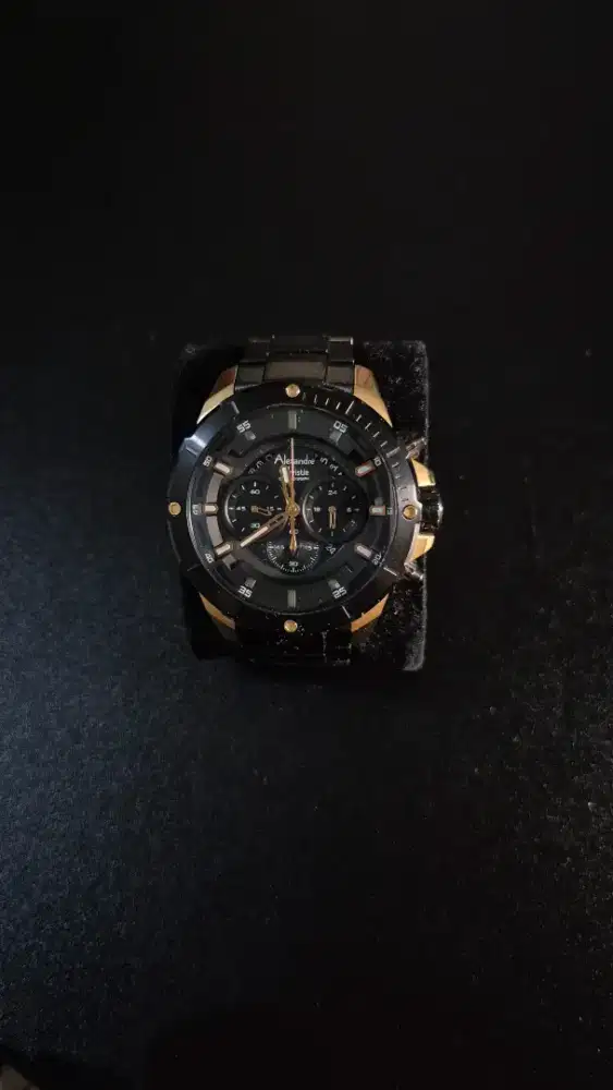 Alexandre Christie AC 6529 MC Black Rosegold Stainless Steel Strap