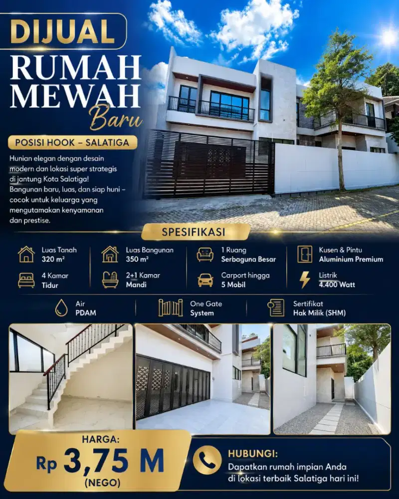 DIJUAL HOOK SALATIGA MEWAH LUAS BARU CEPAT SEGERA 2LT VIEW