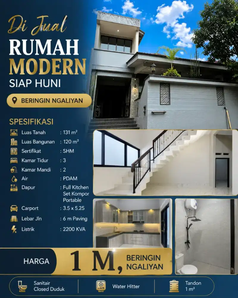 DIJUAL BERINGIN NGALIYAN BARU 2LT VIEW LOK STRATEGIS MEWAH CEPAT