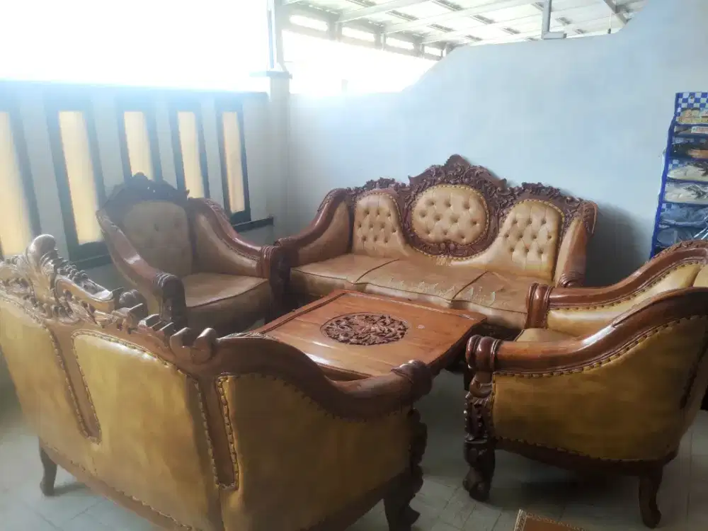 Kursi Tamu Monaco Ganesha 3211 Set Jumbo Kayu Jati Asli