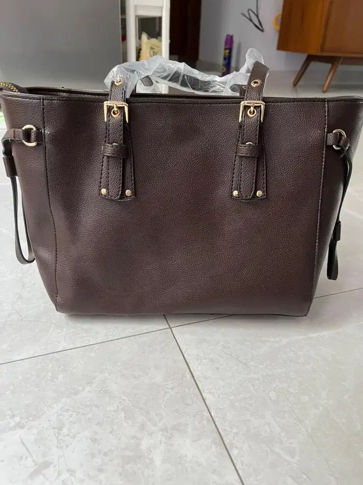 Tas Merk Fossil +Pouch warna Coffee