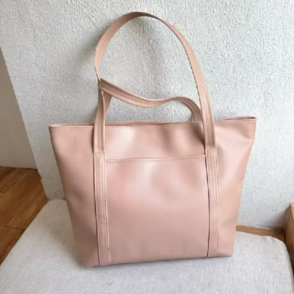 Totebag warna pastel nude pink