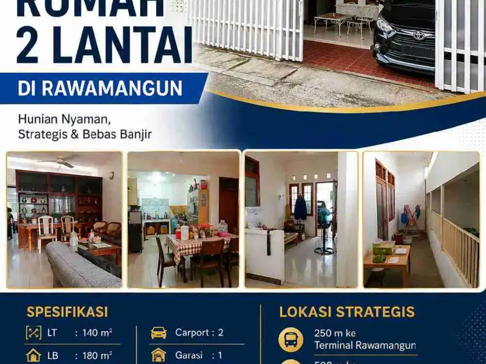 Rumah 2 lantai di Rawamangun