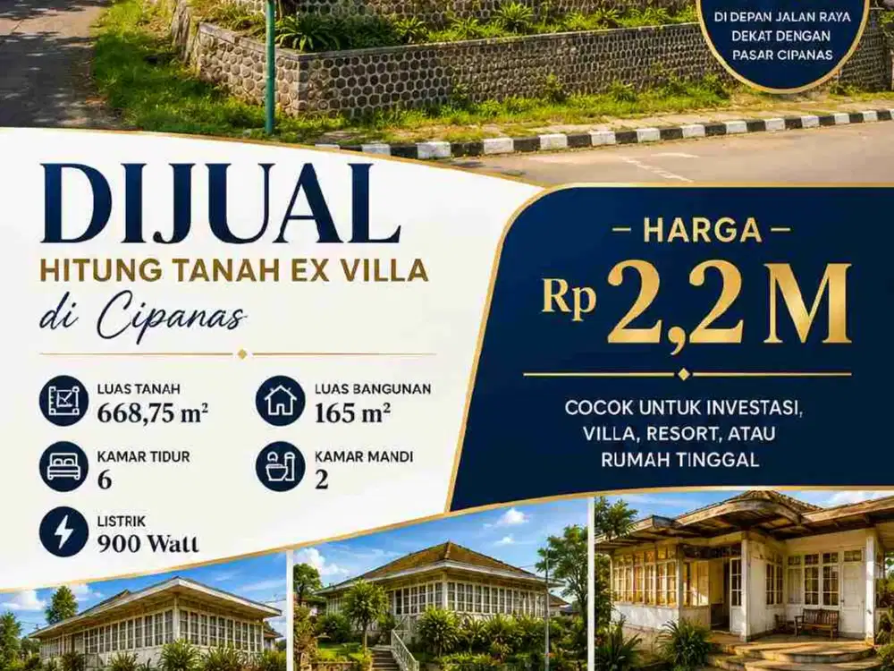 Dijual hitung tanah ex Villa di Cipanas