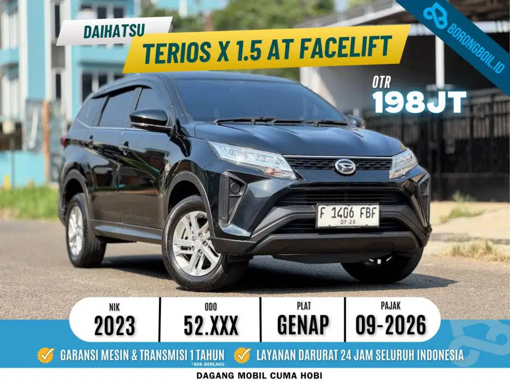 Daihatsu Terios X 1.5 AT 2023 Facelift Hitam rush
