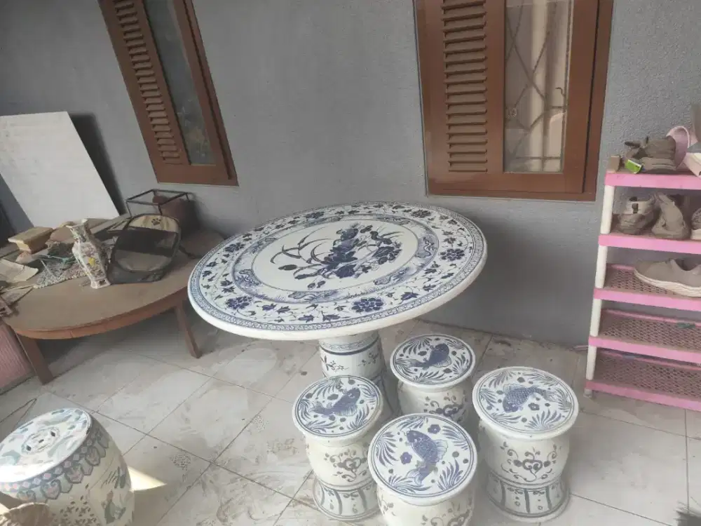 Set meja kursi taman keramik Tiongkok