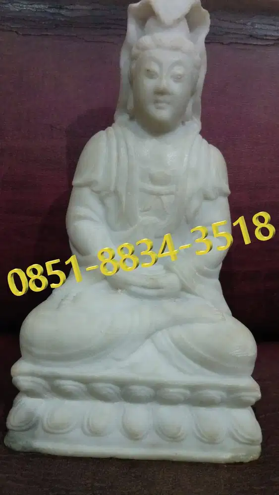 Jual Patung Kwan Im: terbuat dari batu marmer putih berat 9 kg