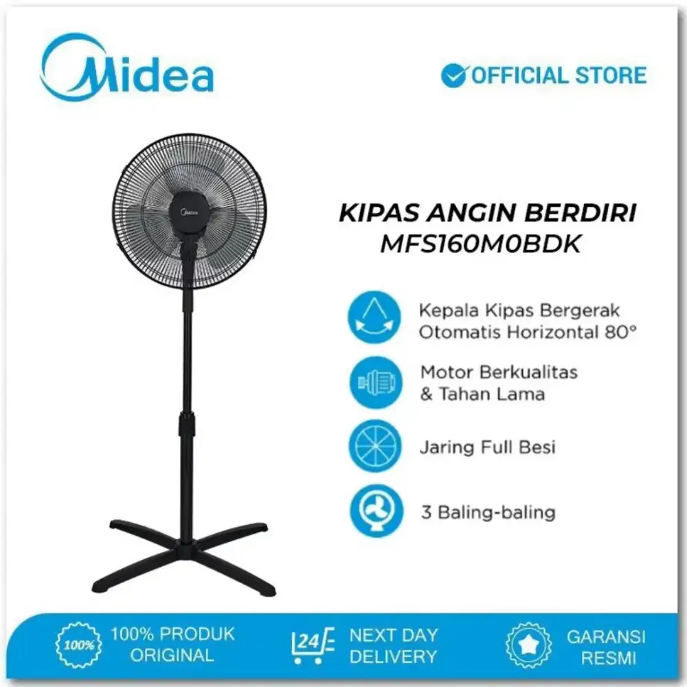 STAND FAN/KIPAS MIDEA 16 INCH MFS160MOBDK