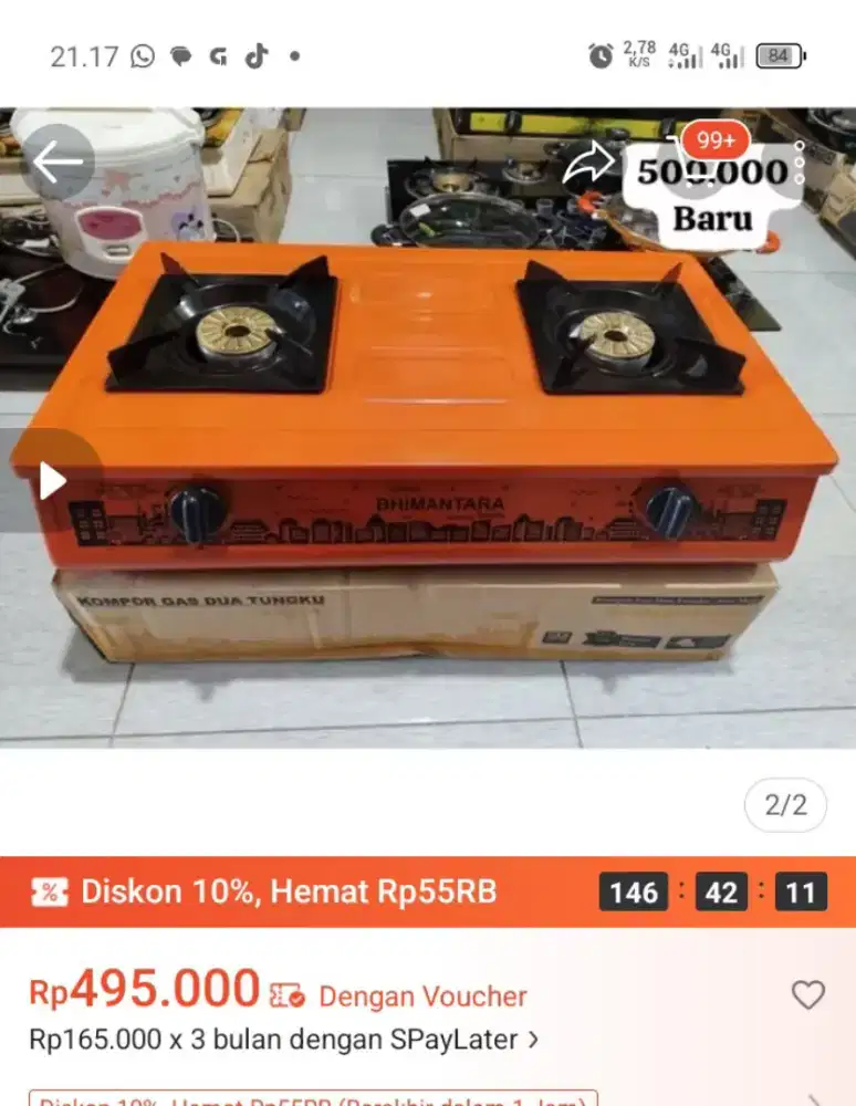 Kompor gas 2 tungku