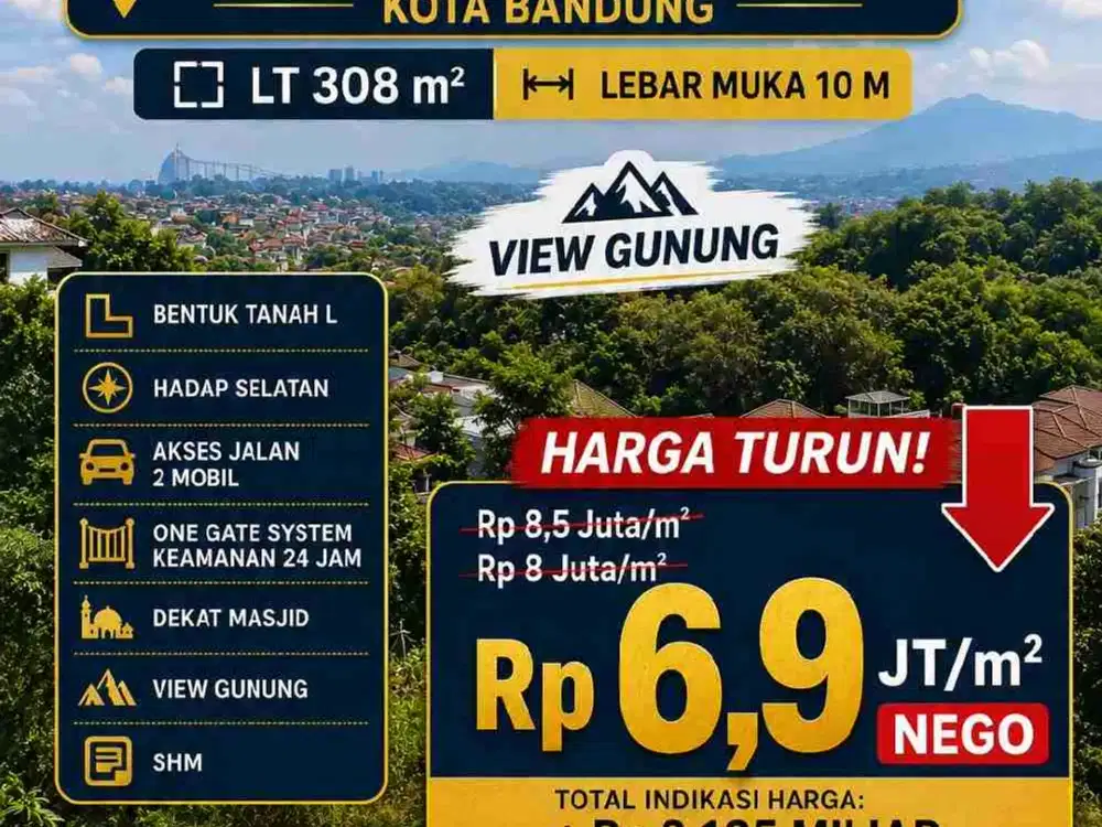 tanah siap bangun harga termurah se Cigadung kota bandung
