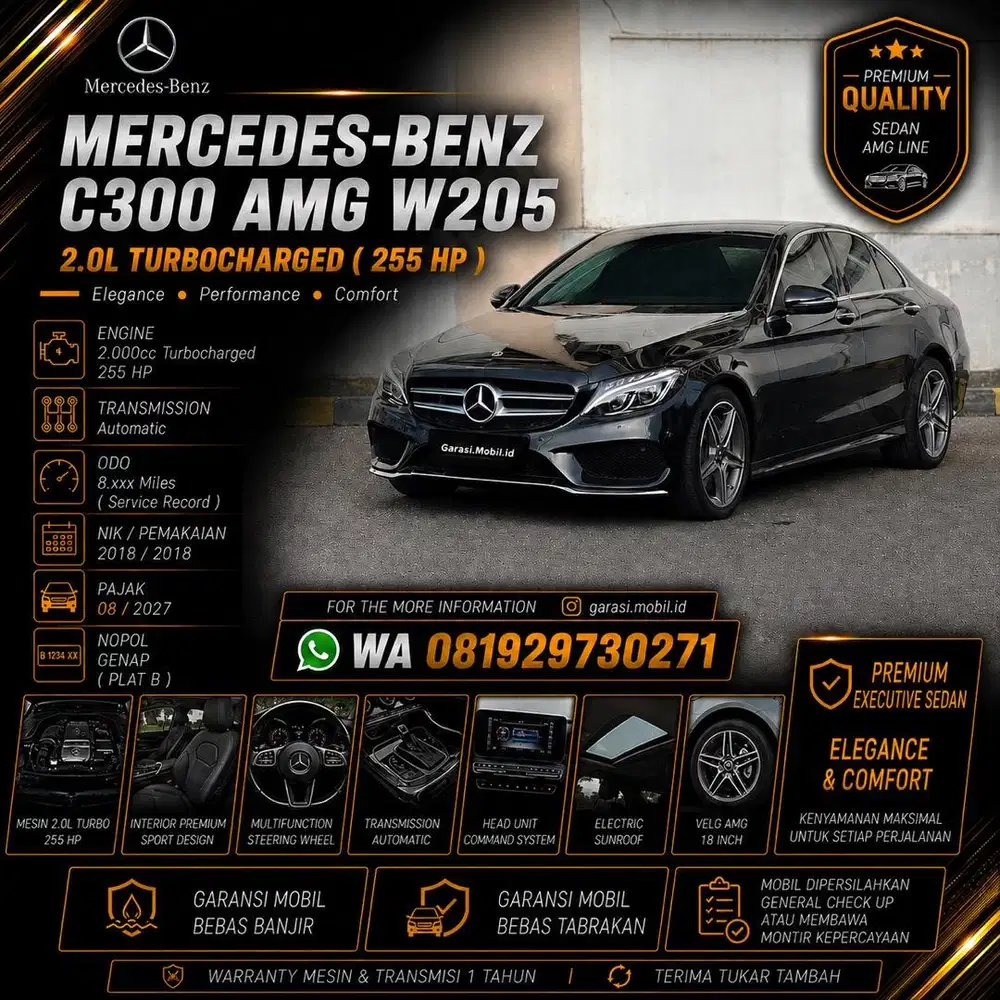 Mercy C300 AMG W205 2018 / Odo 8rbu Miles