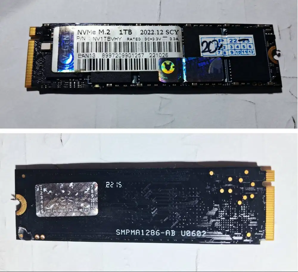 SSD m 2 NVME V-Gen 1TB PCIe Gen 3 2280 Copotan Bagus Normal Garansi